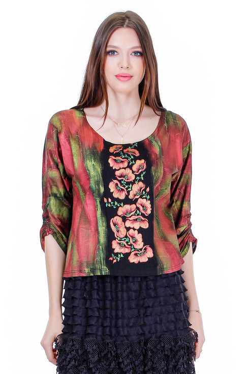 Bluza jerse pictat  Liza Panait Liza Panait Online Boutique